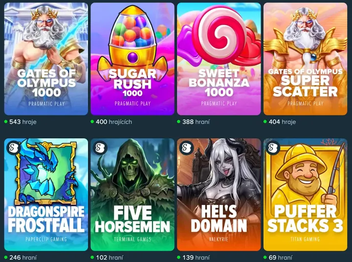 Nejoblíbenější výherní automaty na Stake